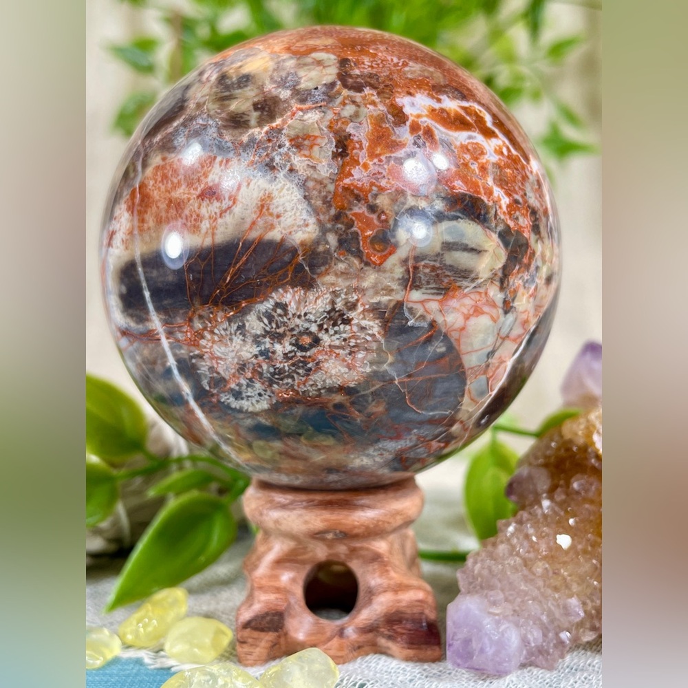 2274 Money Agate Crystal Sphere - Picture 11 of 12